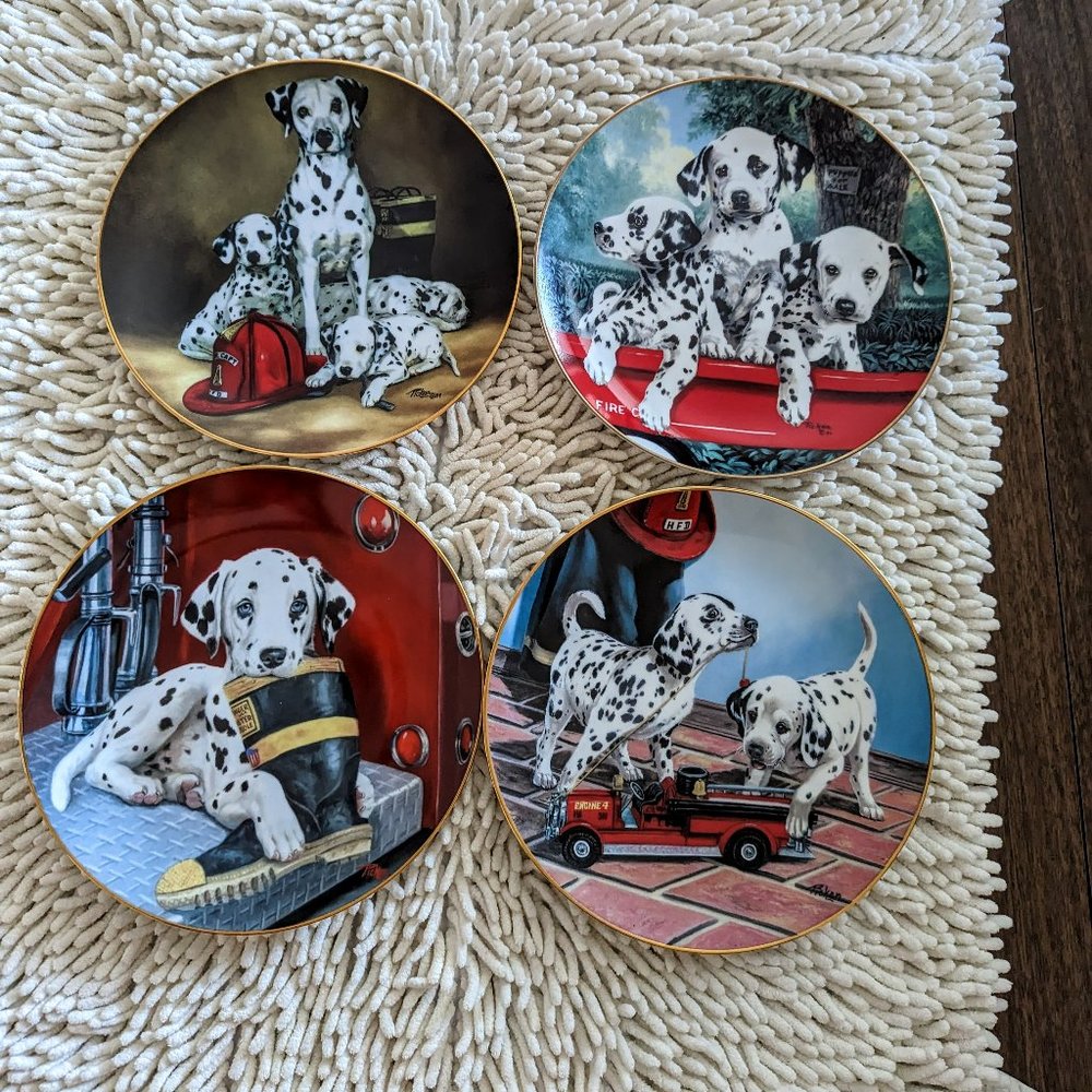 Princeton Gallery Bundle of 4 fine porcelain firehouse plates